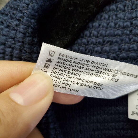 90 Degree Sweater Womens Medium Navy Blue Waffle Knit Zip Cardigan *NWT* - Picture 8 of 10